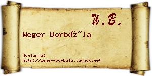 Weger Borbála névjegykártya